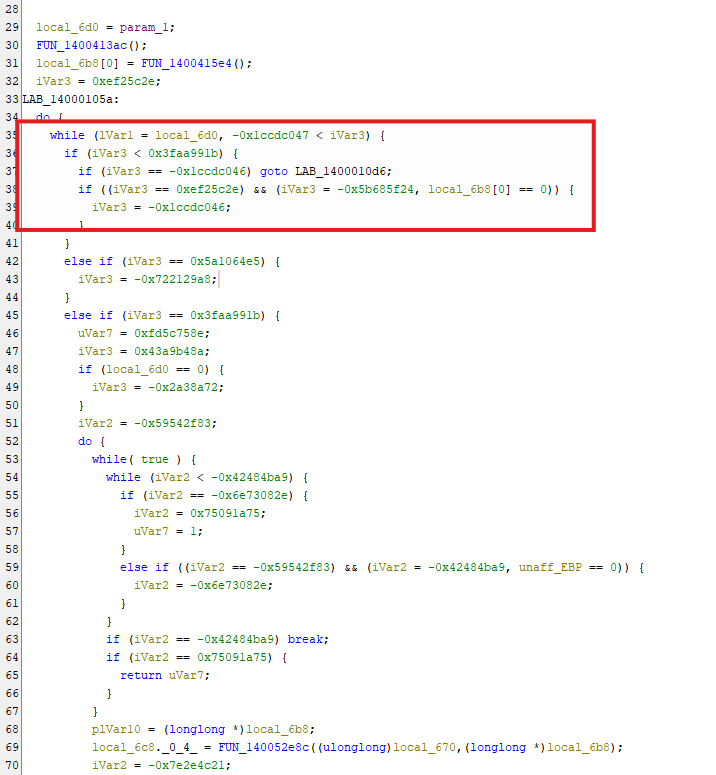A snippet of computer code displayed on a screen, featuring several conditional statements within a while loop. Key variables and function calls are visible, illustrating logic structured in a programming environment.